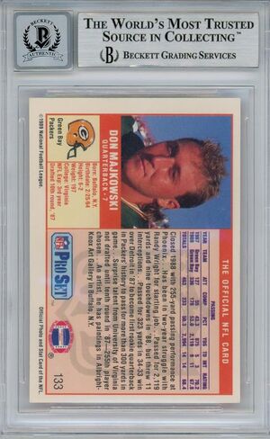 Don Majkowski Autographed 1989 Pro Set #133 Rookie Card Beckett 10 Slab 36293 - Football Slabbed Autographed Rookie Cards in Saudi Arabia