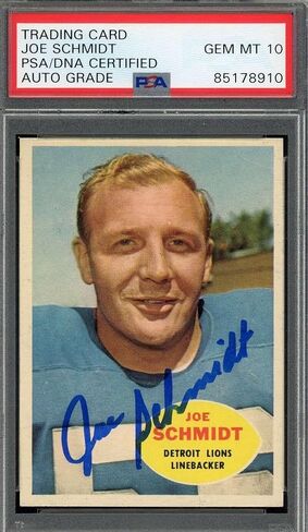 Joe Schmidt Gem Mint 10 PSA DNA توقيع 1960 Topps Autograph - بطاقات كرة القدم الموقعة من اتحاد كرة القدم الأميركي in Saudi Arabia