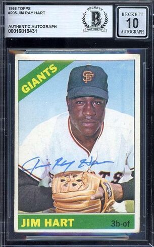 Jim Ray Hart Gem Mint 10 Beckett Bas توقيع 1966 Topps Autograph - بطاقات موقعة للبيسبول in Saudi Arabia