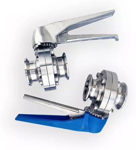 1PCS 2'' 51mm pipe outer diameter 2" triple clamp sanitary valve flow control squeeze trigger homemade SUS 304 stainless steel(Stainess Handle) in Saudi Arabia