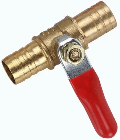 1PCS 6mm 8mm 10mm12mm hose barb red handle valve inline brass water oil air gas fuel line stop ball valve fittings(6mm) in Saudi Arabia