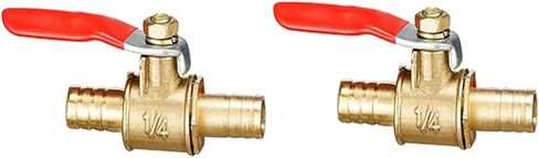 1PCS 6mm 8mm 10mm12mm hose barb red handle valve inline brass water oil air gas fuel line stop ball valve fittings(6mm) in Saudi Arabia