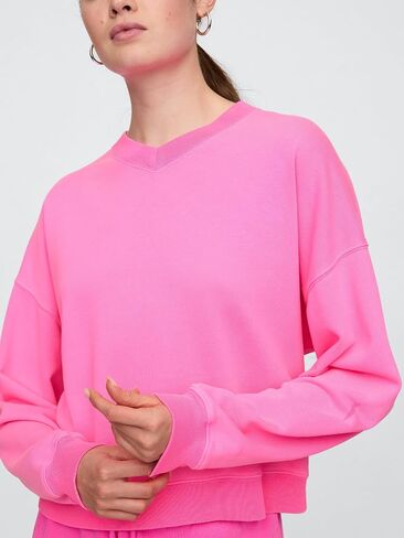 الفجوة النسائية الفرنسية Terry V-Neck Sweatshirt in Saudi Arabia