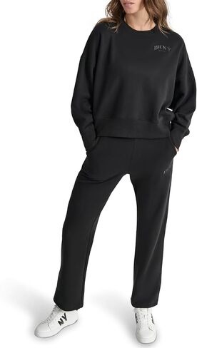 DKNY Womens Varsity مطرزة شعار Crewneck قميص in Saudi Arabia