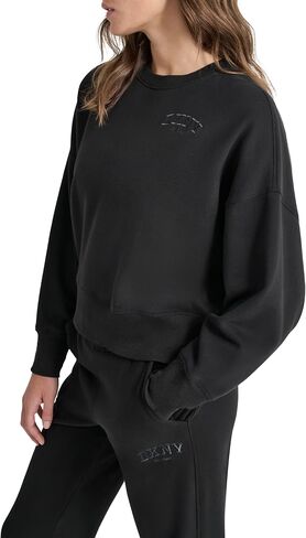 DKNY Womens Varsity مطرزة شعار Crewneck قميص in Saudi Arabia