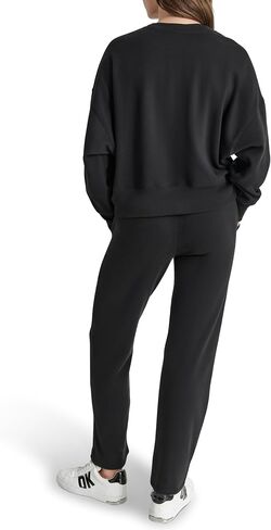 DKNY Womens Varsity مطرزة شعار Crewneck قميص in Saudi Arabia