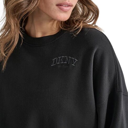 DKNY Womens Varsity مطرزة شعار Crewneck قميص in Saudi Arabia
