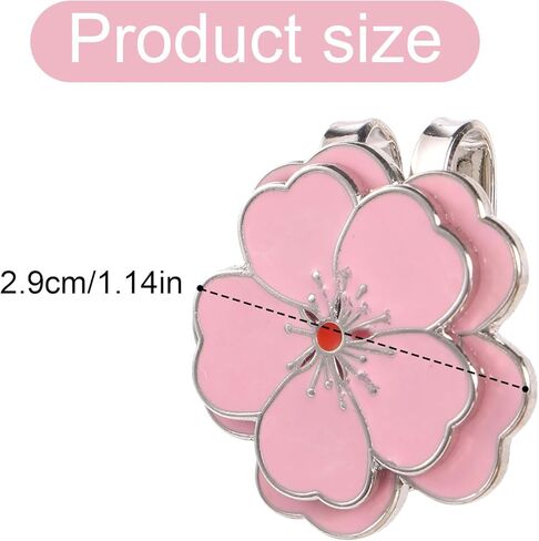 2pcs مقاطع قبعة الجولف المغناطيسية ، شكل زهرة وردية شكل الكرة الجولف علامة الكرة المغناطيسية علامة القبعة مغناط in Kuwait