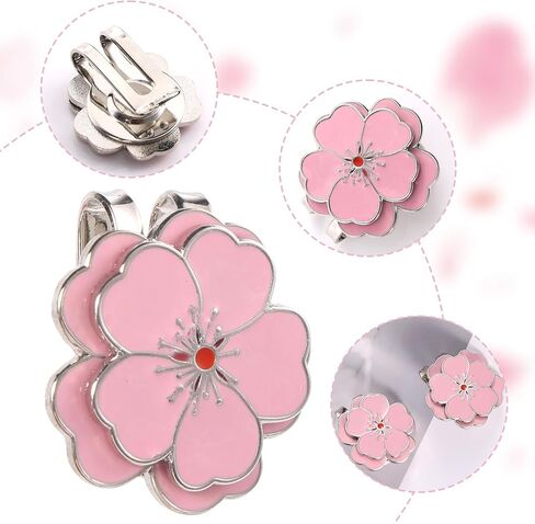 2pcs مقاطع قبعة الجولف المغناطيسية ، شكل زهرة وردية شكل الكرة الجولف علامة الكرة المغناطيسية علامة القبعة مغناط in Kuwait