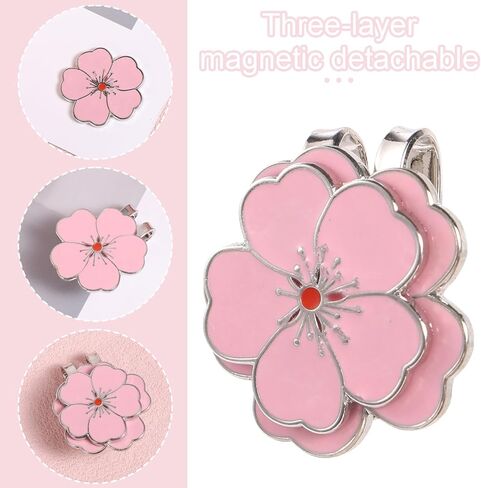 2pcs مقاطع قبعة الجولف المغناطيسية ، شكل زهرة وردية شكل الكرة الجولف علامة الكرة المغناطيسية علامة القبعة مغناط in Kuwait