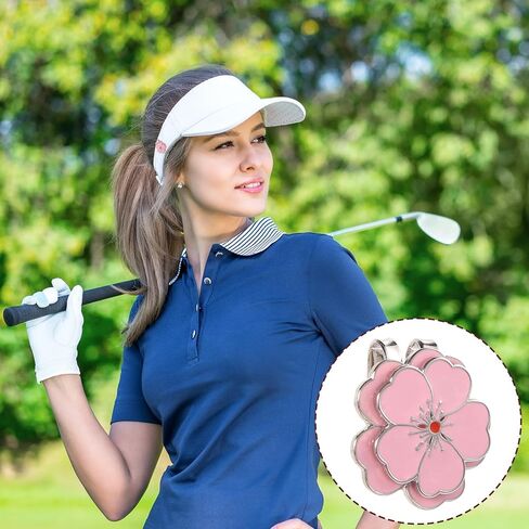 2pcs مقاطع قبعة الجولف المغناطيسية ، شكل زهرة وردية شكل الكرة الجولف علامة الكرة المغناطيسية علامة القبعة مغناط in Kuwait