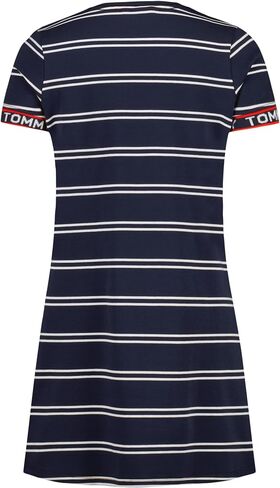 Tommy Hilfiger Girls' Short Sleeve Flag T-Shirt Dress, Relaxed Fit with Classic Logo Design & Crewneck, Red Bodycon, 7 in Saudi Arabia