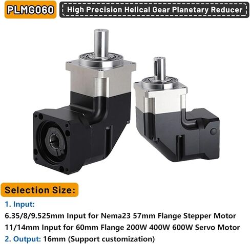 Speed Reducer Corner Reducer Planetary Gearbox Helical Gear Right Angled Step-Down Reducer for 200W,400W,600W 60 Servo Nema23 Stepper Motor(Ratio 5 to 1,11mm Input) in Saudi Arabia