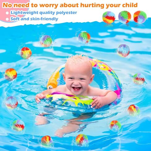 Hydren 100 pcs كرات المياه القابلة لإعادة الاستخدام بالونات قابلة لإعادة الاستخدام الملونة التي تمتص بالونات للأطفال في الهواء الطلق Boys Girls Girls Games 2.36 inch summer Pool Toys Play for Beachy Backyard Lawn Games in Saudi Arabia