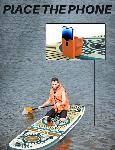 YASKA Paddle Board Cup Holder - Multifunction Cup Drink Holder Suitable for Types of Water Bottle, 2 in 1 Drink & Phone Holder, Paddle Board Accessories for Fishing (Black) in Saudi Arabia