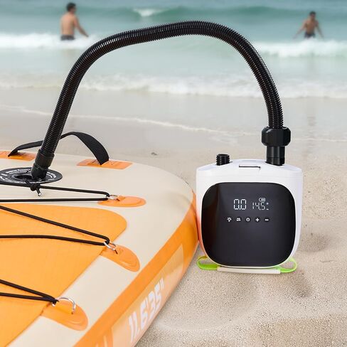 20PSI Paddle Board Pump, Rechargeable Battery-Powered, Dual Stage Electric SUP Air Pump with Auto-Off and Deflation Function, Ideal for Inflatable Paddle Board, Tent and Mattress in Saudi Arabia