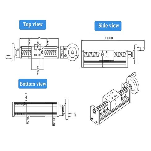 Double nut Ball Screw Control Machine C7 Ball Screw SFU1605 Manual Linear Rail Guide Effective Stroke 50~1000mm MGN12R Guide MGW12C Handwheel Sliding Table(900MM Stroke) in Kuwait