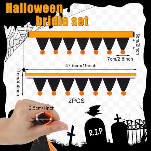 SATINIOR 2 Pcs Halloween Rein Covers for Halloween Holiday Horse Costume Accessories Festive Decor Equestrian Riding Gifts in Saudi Arabia