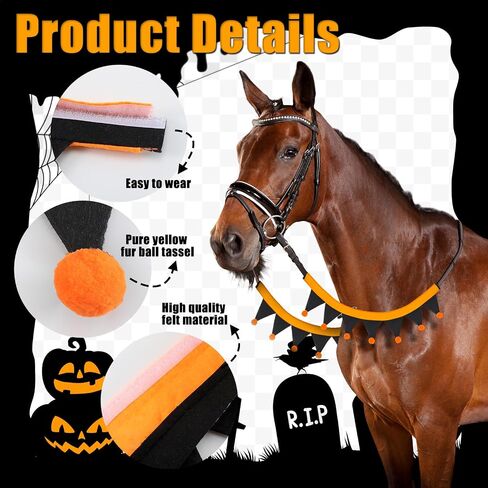 SATINIOR 2 Pcs Halloween Rein Covers for Halloween Holiday Horse Costume Accessories Festive Decor Equestrian Riding Gifts in Saudi Arabia