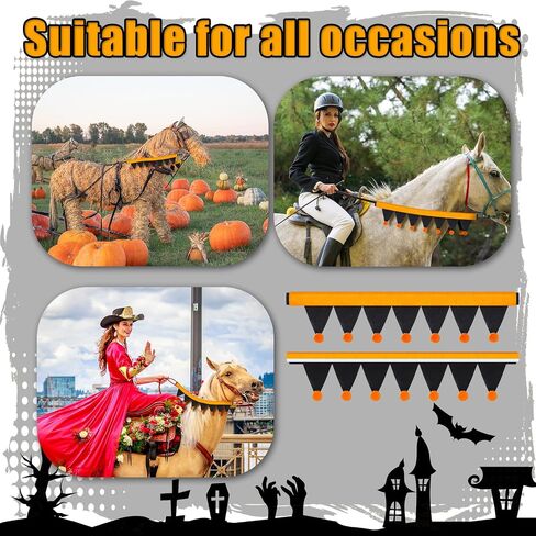SATINIOR 2 Pcs Halloween Rein Covers for Halloween Holiday Horse Costume Accessories Festive Decor Equestrian Riding Gifts in Saudi Arabia