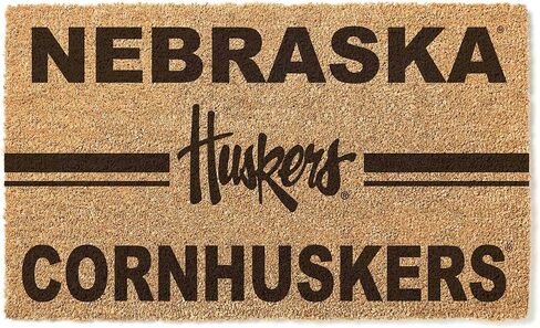 KH Sports Fan Nebraska Cornhuskers Logo Team Coir Doormat, Multi (1063100354) in Saudi Arabia