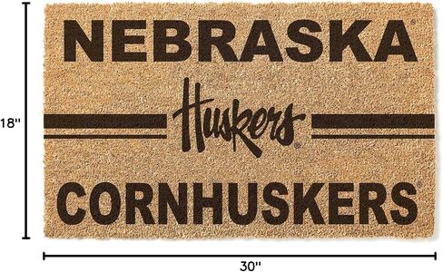 KH Sports Fan Nebraska Cornhuskers Logo Team Coir Doormat, Multi (1063100354) in Saudi Arabia