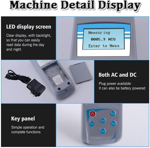 عداد التعكر المختبري ، مقياس التعكر المحمول مع حقيبة ، 3 زجاجات ، 90 درجة مئوية ، لمختبر حمام السباحة in Kuwait