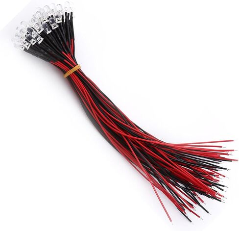 LED Prewired ، واضحة للمياه ، وتوفير الطاقة ، والكابل المرن مع الثنائيات LED المنتشرة ، و 50 قطعة ألعاب لإضاءة الهوايات في الصناعة (5 مم) in Saudi Arabia