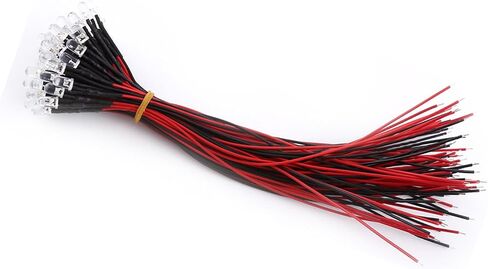 LED Prewired ، واضحة للمياه ، وتوفير الطاقة ، والكابل المرن مع الثنائيات LED المنتشرة ، و 50 قطعة ألعاب لإضاءة الهوايات في الصناعة (5 مم) in Saudi Arabia