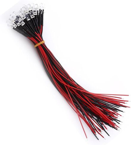 LED Prewired ، واضحة للمياه ، وتوفير الطاقة ، والكابل المرن مع الثنائيات LED المنتشرة ، و 50 قطعة ألعاب لإضاءة الهوايات في الصناعة (5 مم) in Saudi Arabia