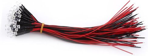 LED Prewired ، واضحة للمياه ، وتوفير الطاقة ، والكابل المرن مع الثنائيات LED المنتشرة ، و 50 قطعة ألعاب لإضاءة الهوايات في الصناعة (5 مم) in Saudi Arabia