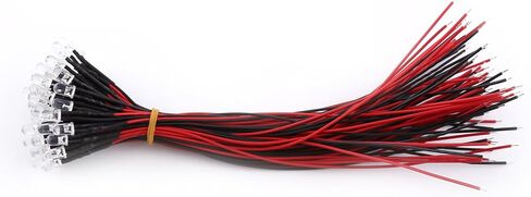 LED Prewired ، واضحة للمياه ، وتوفير الطاقة ، والكابل المرن مع الثنائيات LED المنتشرة ، و 50 قطعة ألعاب لإضاءة الهوايات في الصناعة (5 مم) in Saudi Arabia