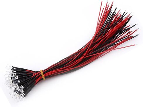 LED Prewired ، واضحة للمياه ، وتوفير الطاقة ، والكابل المرن مع الثنائيات LED المنتشرة ، و 50 قطعة ألعاب لإضاءة الهوايات في الصناعة (5 مم) in Saudi Arabia