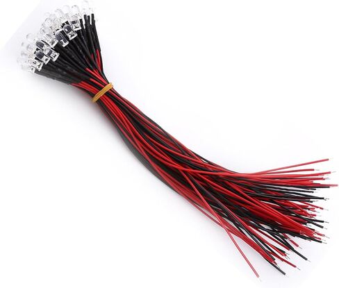 LED Prewired ، واضحة للمياه ، وتوفير الطاقة ، والكابل المرن مع الثنائيات LED المنتشرة ، و 50 قطعة ألعاب لإضاءة الهوايات في الصناعة (5 مم) in Saudi Arabia