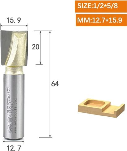 Arden 2 Flutes Carbide Bottom Cleaning Router Bit Woodworking Flat Bottom Slotting Carving CNC Tool for Plywood MDF Solid Wood(12.7x15.9) in Saudi Arabia