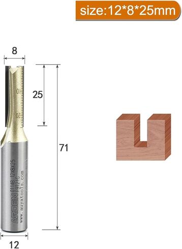 Arden Metric Shank 6mm 12mm Straight Router Bit Carbide 2 Flute Extended Straight End Mill Engraving Cutting Tool Milling Cutter(12x8x25) in Saudi Arabia