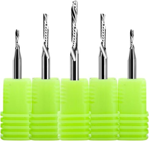 Vsharp 3.175mm Shank Left Spiral Milling Cutter Down Cut One Flute Router Bit CNC End Mill Engraving Bits Tungsten Steel Acrylic(3.175x1.5x4) in Saudi Arabia