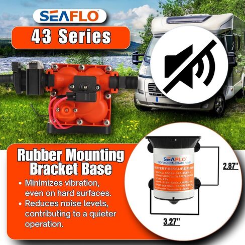 SEAFLO 43-Series Water Pressure Diaphragm Pump - 12V DC, 3.0 GPM, 55 PSI with Adjustable Pressure Switch, Self-Priming, UL & CSA Certified, Quick Attach - For RV, Boat, and Off-Grid Applications in Saudi Arabia