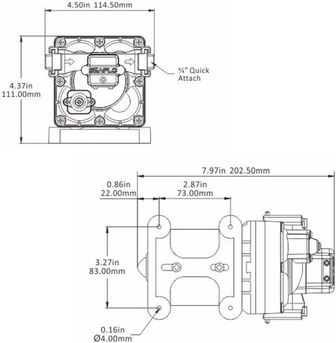 SEAFLO 43-Series Water Pressure Diaphragm Pump - 12V DC, 3.0 GPM, 55 PSI with Adjustable Pressure Switch, Self-Priming, UL & CSA Certified, Quick Attach - For RV, Boat, and Off-Grid Applications in Saudi Arabia