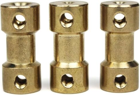 10pcs D9L20 Brass Rigid Motor Shaft Coupling Coupler Motor Transmission Joint Connector Sleeve Adapter(3.17mm to 3mm) in Saudi Arabia
