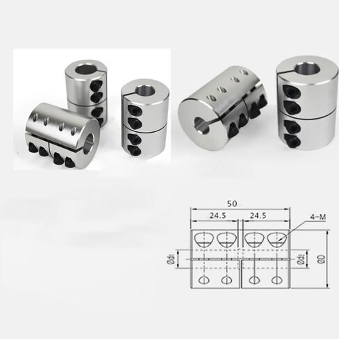 1pcs OD 40mm Rigid Shaft Coupling Length 50mm Bore 10mm 12mm 13mm 14mm 15mm 16mm 17mm 18mm Clamping Jaw Motor Shaft Joint(13 x 22 mm) in Kuwait