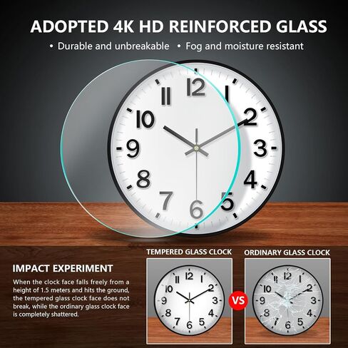 Wall Clock, 8 Inch Wall Clocks Battery Operated, Round Modern Non Ticking Silent Digital Analog Small Wall Clock for Bedroom Living Room Kitchen Office Gym Classroom Outdoor Clocks, Blue in Kuwait