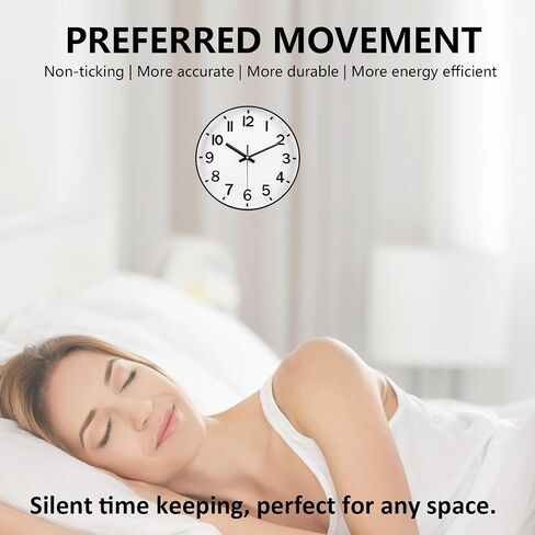 Wall Clock, 8 Inch Wall Clocks Battery Operated, Round Modern Non Ticking Silent Digital Analog Small Wall Clock for Bedroom Living Room Kitchen Office Gym Classroom Outdoor Clocks, Blue in Kuwait