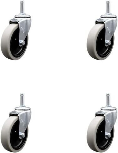 Choice Bussing Utility Cart Caster Set - Replacement Caster Set - Includes 4 Swivel Casters - Set of 4 - Service Caster Brand in Saudi Arabia