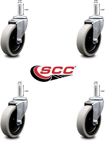 Choice Bussing Utility Cart Caster Set - Replacement Caster Set - Includes 4 Swivel Casters - Set of 4 - Service Caster Brand in Saudi Arabia