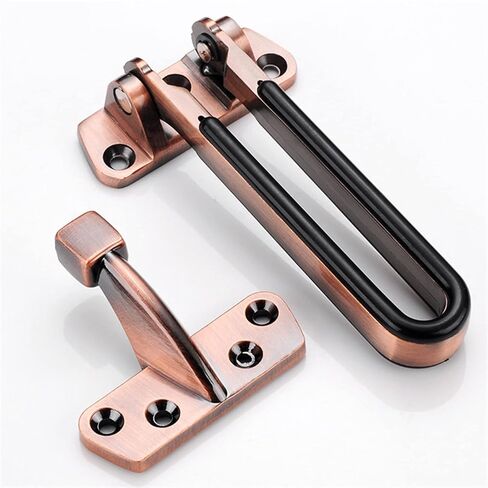Door Guard Zinc Alloy Hasp Latch Lock Door Chain Theft Clasp Window Cabinet Locks for Home Hotel 1Pcs(Brushed Copper) in Saudi Arabia