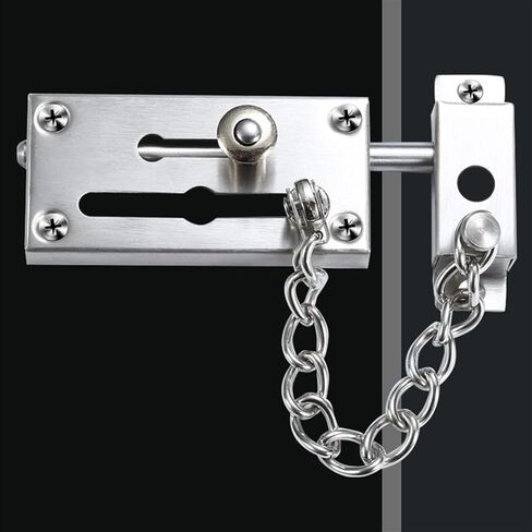 Stainless Steel Door Guard Swing Bar Lock Brushed Finish Door Bolts Door Chain Home Hotel 1Pcs in Saudi Arabia