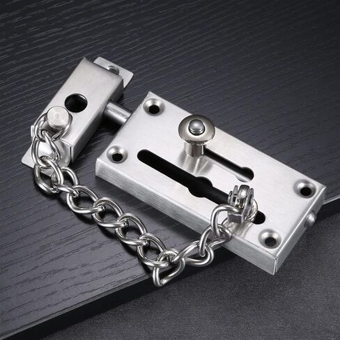 Stainless Steel Door Guard Swing Bar Lock Brushed Finish Door Bolts Door Chain Home Hotel 1Pcs in Saudi Arabia