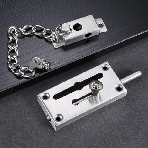 Stainless Steel Door Guard Swing Bar Lock Brushed Finish Door Bolts Door Chain Home Hotel 1Pcs in Saudi Arabia