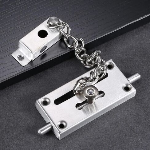 Stainless Steel Door Guard Swing Bar Lock Brushed Finish Door Bolts Door Chain Home Hotel 1Pcs in Saudi Arabia